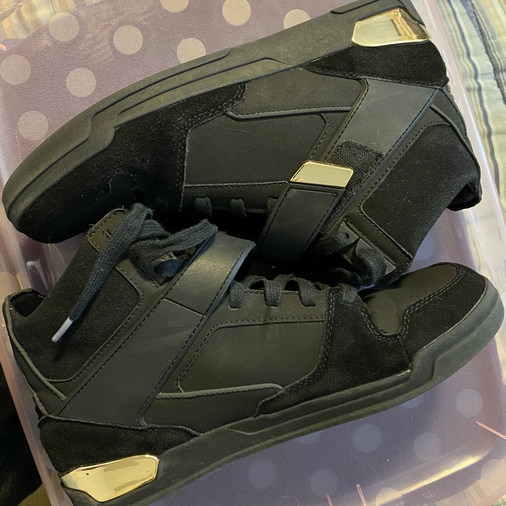 Zara high tops with metallic detail sneakers